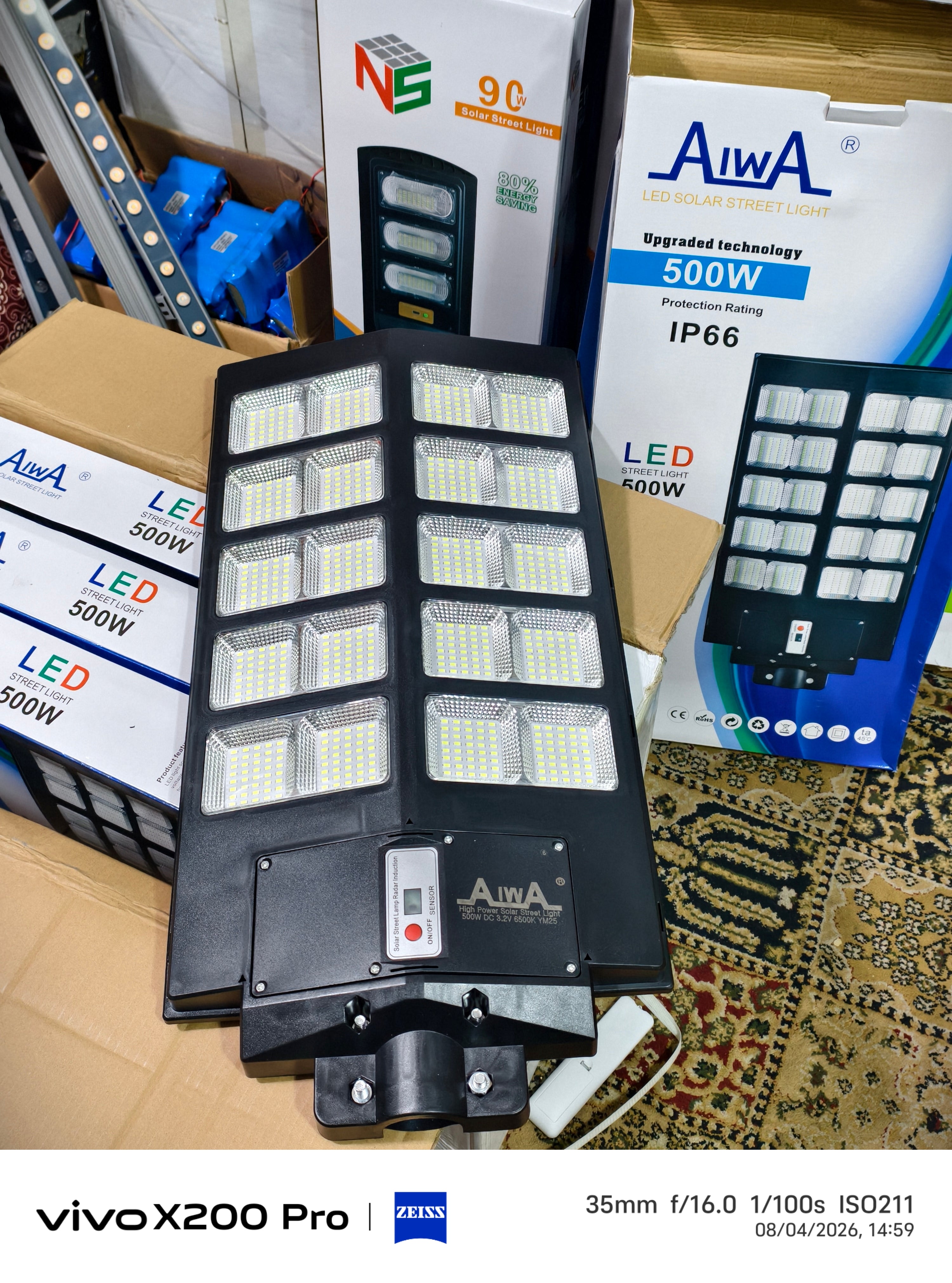 500W Solar Street Light 10 to 12 Hours Full Night Battery backup